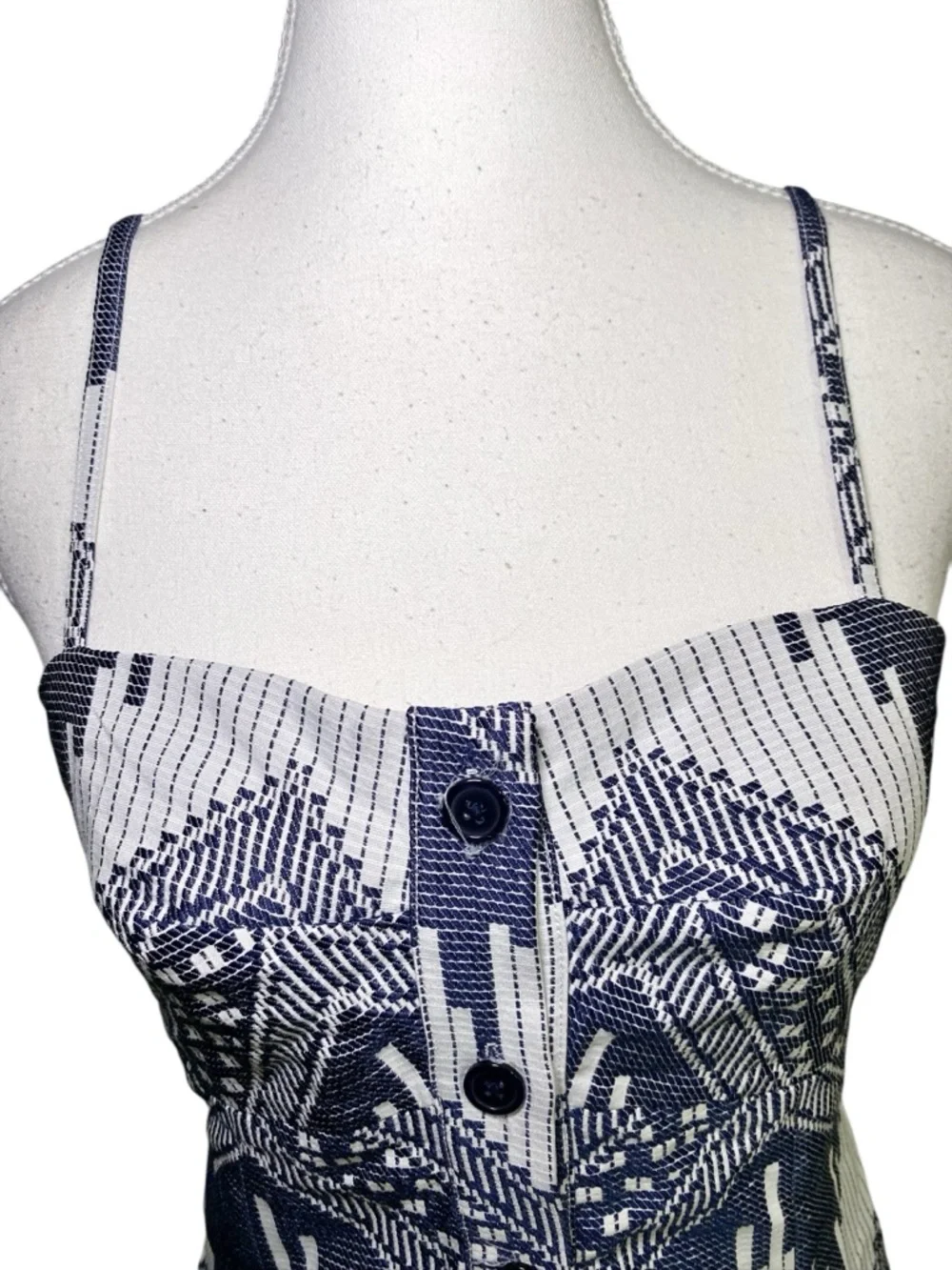 Hutch Navy Blue & White
Geometric Button-Front Mini Dress - Picture 3 of 16